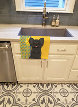 Load image into Gallery viewer, Summer Sunflowers Longhaired Black Chihuahua Kitchen Towel