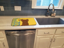 Load image into Gallery viewer, Summer Sunflowers Longhaired Chocolate Chihuahua Dish Drying Mat – Absorbent, Artistic Kitchen Essentials