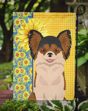 Load image into Gallery viewer, Summer Sunflowers Longhaired Black and Red Chihuahua Garden Flag – Decorative Outdoor Yard Flag