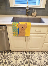 Load image into Gallery viewer, Summer Sunflowers Longhaired Gold Chihuahua Kitchen Towel