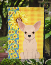 Load image into Gallery viewer, Summer Sunflowers Fawn Chihuahua Garden Flag – Decorative Outdoor Yard Flag