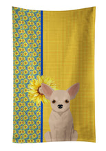 Load image into Gallery viewer, Summer Sunflowers Fawn Chihuahua Kitchen Towel