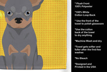 Load image into Gallery viewer, Summer Sunflowers Blue and Tan Chihuahua Kitchen Towel