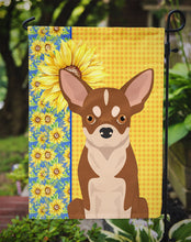 Load image into Gallery viewer, Summer Sunflowers Red and White Chihuahua Garden Flag – Decorative Outdoor Yard Flag