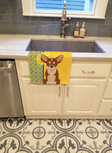 Load image into Gallery viewer, Summer Sunflowers Red and White Chihuahua Kitchen Towel