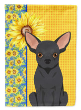 Load image into Gallery viewer, Summer Sunflowers Black Chihuahua Garden Flag – Decorative Outdoor Yard Flag