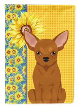 Load image into Gallery viewer, Summer Sunflowers Red Chihuahua Garden Flag – Decorative Outdoor Yard Flag