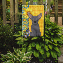 Load image into Gallery viewer, Summer Sunflowers Blue Chihuahua Garden Flag – Decorative Outdoor Yard Flag