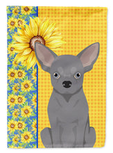 Load image into Gallery viewer, Summer Sunflowers Blue Chihuahua Garden Flag – Decorative Outdoor Yard Flag