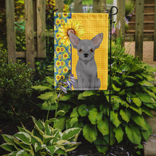 Load image into Gallery viewer, Summer Sunflowers Silver Chihuahua Garden Flag – Decorative Outdoor Yard Flag