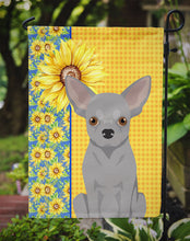 Load image into Gallery viewer, Summer Sunflowers Silver Chihuahua Garden Flag – Decorative Outdoor Yard Flag