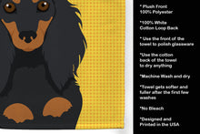 Load image into Gallery viewer, Summer Sunflowers Longhair Black and Tan Dachshund Kitchen Towel