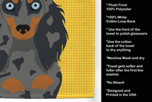 Load image into Gallery viewer, Summer Sunflowers Longhair Blue and Tan Dapple Dachshund Kitchen Towel