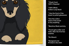 Load image into Gallery viewer, Summer Sunflowers Longhair Black and Cream Dachshund Kitchen Towel