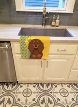 Load image into Gallery viewer, Summer Sunflowers Longhair Chocolate and Tan Dachshund Kitchen Towel