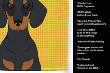 Load image into Gallery viewer, Summer Sunflowers Black and Tan Dachshund Kitchen Towel