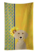 Load image into Gallery viewer, Summer Sunflowers Cream Dachshund Kitchen Towel