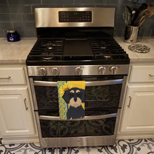 Load image into Gallery viewer, Summer Sunflowers Wirehair Black and Cream Dachshund Kitchen Towel