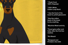 Load image into Gallery viewer, Summer Sunflowers Black and Tan Doberman Pinscher Kitchen Towel