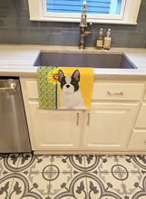 Load image into Gallery viewer, Summer Sunflowers Black and White French Bulldog Kitchen Towel