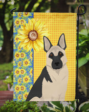 Load image into Gallery viewer, Summer Sunflowers Black and Silver German Shepherd Garden Flag – Decorative Outdoor Yard Flag