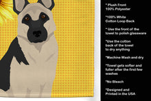 Load image into Gallery viewer, Summer Sunflowers Black and Silver German Shepherd Kitchen Towel