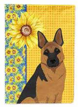 Load image into Gallery viewer, Summer Sunflowers Black and Tan German Shepherd Garden Flag – Decorative Outdoor Yard Flag