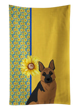 Load image into Gallery viewer, Summer Sunflowers Black and Tan German Shepherd Kitchen Towel