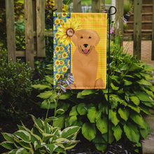 Load image into Gallery viewer, Summer Sunflowers Gold Golden Retriever Garden Flag – Decorative Outdoor Yard Flag