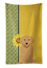 Load image into Gallery viewer, Summer Sunflowers Gold Golden Retriever Kitchen Towel