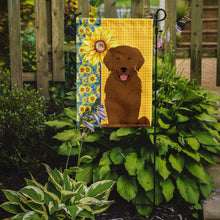 Load image into Gallery viewer, Summer Sunflowers Mahogany Golden Retriever Garden Flag – Decorative Outdoor Yard Flag