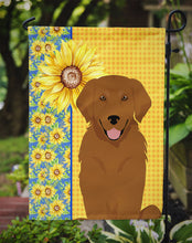 Load image into Gallery viewer, Summer Sunflowers Mahogany Golden Retriever Garden Flag – Decorative Outdoor Yard Flag