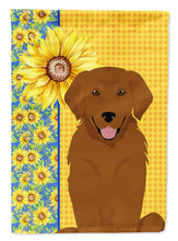 Load image into Gallery viewer, Summer Sunflowers Mahogany Golden Retriever Garden Flag – Decorative Outdoor Yard Flag
