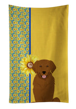 Load image into Gallery viewer, Summer Sunflowers Mahogany Golden Retriever Kitchen Towel