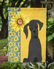 Load image into Gallery viewer, Summer Sunflowers Black Great Dane Garden Flag – Decorative Outdoor Yard Flag