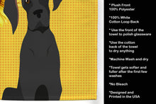 Load image into Gallery viewer, Summer Sunflowers Black Great Dane Kitchen Towel