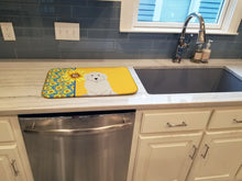 Load image into Gallery viewer, Summer Sunflowers Great Pyrenees Dish Drying Mat – Absorbent, Artistic Kitchen Essentials