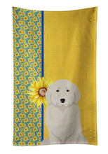 Load image into Gallery viewer, Summer Sunflowers Great Pyrenees Kitchen Towel