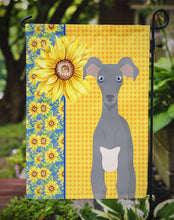 Load image into Gallery viewer, Summer Sunflowers Gray Italian Greyhound Garden Flag – Decorative Outdoor Yard Flag
