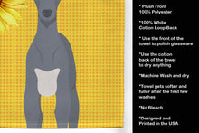 Load image into Gallery viewer, Summer Sunflowers Gray Italian Greyhound Kitchen Towel