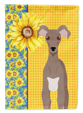 Load image into Gallery viewer, Summer Sunflowers Fawn Italian Greyhound Garden Flag – Decorative Outdoor Yard Flag