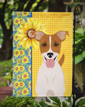 Load image into Gallery viewer, Summer Sunflowers Brown White Smooth Jack Russell Terrier Garden Flag – Decorative Outdoor Yard Flag
