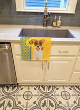 Load image into Gallery viewer, Summer Sunflowers Brown White Smooth Jack Russell Terrier Kitchen Towel