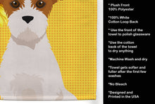 Load image into Gallery viewer, Summer Sunflowers Brown White Wirehair Jack Russell Terrier Kitchen Towel