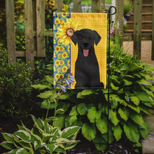 Load image into Gallery viewer, Summer Sunflowers Black Labrador Retriever Garden Flag – Decorative Outdoor Yard Flag