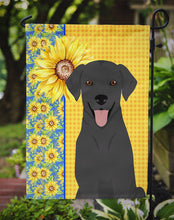 Load image into Gallery viewer, Summer Sunflowers Black Labrador Retriever Garden Flag – Decorative Outdoor Yard Flag