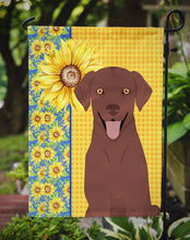 Load image into Gallery viewer, Summer Sunflowers Chocolate Labrador Retriever Garden Flag – Decorative Outdoor Yard Flag