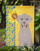 Load image into Gallery viewer, Summer Sunflowers Gray Labrador Retriever Garden Flag – Decorative Outdoor Yard Flag