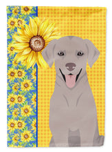 Load image into Gallery viewer, Summer Sunflowers Gray Labrador Retriever Garden Flag – Decorative Outdoor Yard Flag