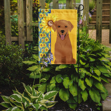 Load image into Gallery viewer, Summer Sunflowers Red Fox Labrador Retriever Garden Flag – Decorative Outdoor Yard Flag